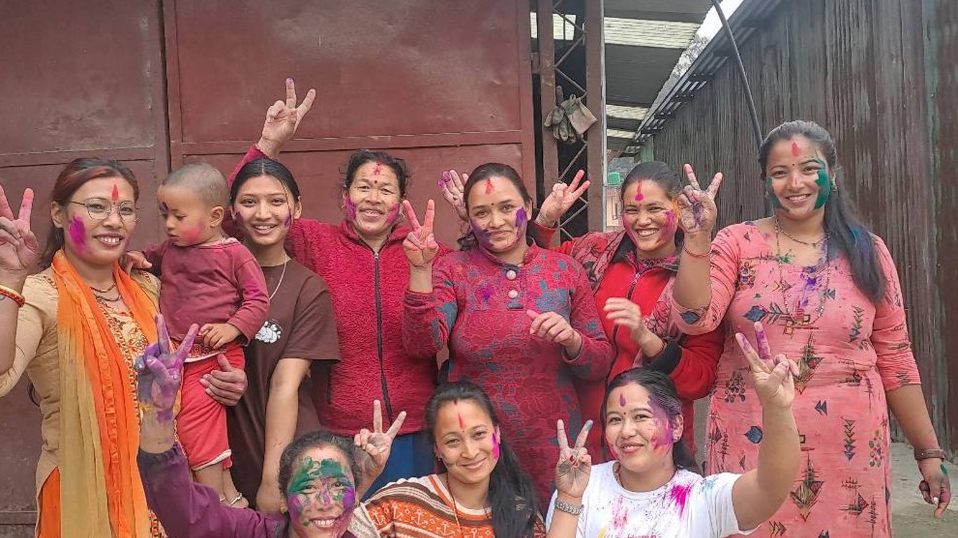 Holi Celebration at Helping Handfelt Craft Factory