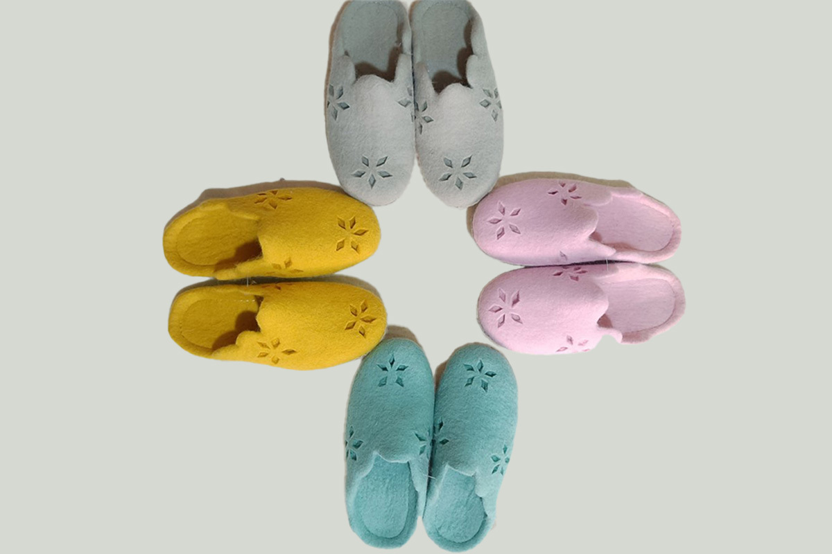 Star Felt Slippers Felt Products from Nepal